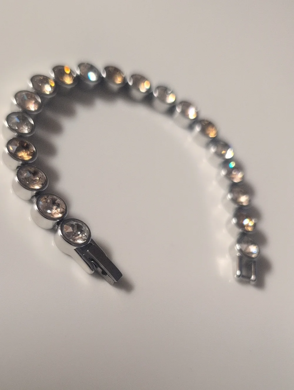 Touch Tone Silver Ice Crystal Tennis Bracelet - By Swarovski